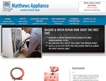 Tablet Screenshot of matthewsappliance.com